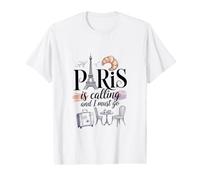 Parigi Chiama e io Devo Andare Maglietta con Stampa Grafica Economica