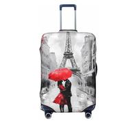 Parigi Coppie Valigie Protettiva per Bagagli, Torre Eiffel, Copertura elastica per bagagli, antigraffio e antipolvere, adatta per bagagli da 56 a 61 cm, Multicolore, S
