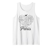 Parigi, croissant, pane, cuore, linea, arte, illustrazione, viaggio Canotta