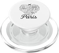 Parigi, croissant, pane, cuore, linea, arte, illustrazione, viaggio PopSockets PopGrip per MagSafe