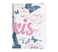 Parigi, custodia per passaporto in pelle disegnata, a portafoglio, porta carte di vaccino, organizer per documenti, accessori impermeabili, Parigi disegnato a portata di, 1 size