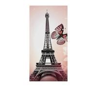 Parigi e Farfalla Copertura Porta Banner 90x180cm Festone Festone Stagionale Cartello di Benvenuto Decorazione Verticale Porta Appeso Per Portico Ingresso Giardino Decor