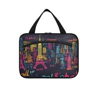 Parigi Earth Countries Borse da appendere dai colori vivaci per le donne impermeabili con gancio, borse da toilette da appendere espandibili di design per le donne must have viaggio cartera para