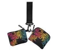 Parigi Earth Countries - Portamonete doppio porta carte di credito con tasca con cerniera per donna, confezione da 2, Parigi terra paesi vividi colore, 1 size, Casual