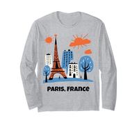 Parigi Francia Bambini Europa Vacanze Souvenir Ragazzi Ragazze Adolescenti Maglia a Manica