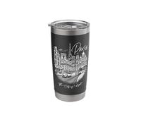 parigi, francia, città, di, luce, orizzonte, e, torre Eiff Bicchiere termico in acciaio inox doppia parete
