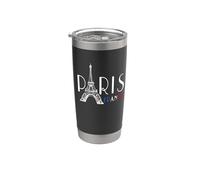 Parigi Francia con Torre Eiffel Elegante Semplice Chic Bicchiere termico in acciaio inox doppia parete