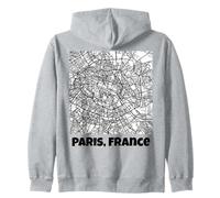 Parigi Francia Mappa Souvenir Viaggiatore Backpacker Ragazzi Giovani Felpa con Cappuccio
