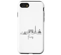Parigi, Francia, orizzonte, Europa, viaggio, souvenir, nero, paesaggio urbano Custodia per iPhone SE (2020) / 7 / 8
