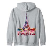 Parigi, Francia s Impressionist Style Eiffel Tower Felpa con Cappuccio