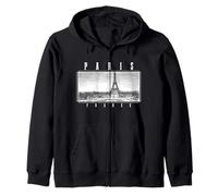 Parigi Francia Souvenir Skyline Vintage Torre Eiffel Felpa con Cappuccio