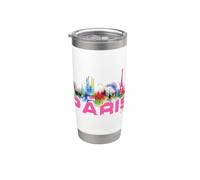 Parigi Francia Torre Eiffel Astratto City-Scape Keepsake Bicchiere termico in acciaio inox doppia parete