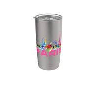 Parigi Francia Torre Eiffel Astratto City-Scape Keepsake Bicchiere termico in acciaio inox doppia parete