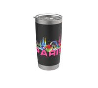 Parigi Francia Torre Eiffel Astratto City-Scape Keepsake Bicchiere termico in acciaio inox doppia parete