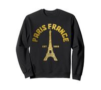 Parigi Francia Torre Eiffel Francese Souvenir Vintage Felpa