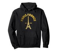 Parigi Francia Torre Eiffel Francese Souvenir Vintage Felpa con Cappuccio