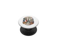 Parigi Francia Torre Eiffel Gallo Croissant Caffè Vintage G PopSockets PopGrip Adesivo
