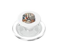 Parigi Francia Torre Eiffel Gallo Croissant Caffè Vintage G PopSockets PopGrip per MagSafe