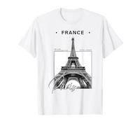 Parigi Francia Torre Eiffel Minimalista Souvenir di Viaggio Maglietta