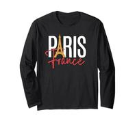Parigi Francia Torre Eiffel Script Maglia a Manica