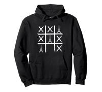 Parigi Francia Vintage Tic-Tac-Toe Felpa con Cappuccio
