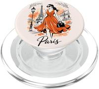 Parigi Passeggiata Notturna Art Romantico Donne Parigi Torre Eiffel PopSockets PopGrip per MagSafe
