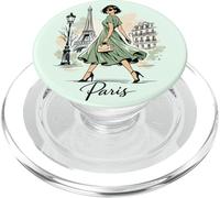 Parigi Passeggiata Notturna Art Romantico Donne Parigi Torre Eiffel PopSockets PopGrip per MagSafe