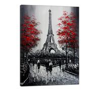 Parigi, pittura a olio Torre Eiffel di Parigi, con cornice su tela, 30 x 20 cm, profondità 18 mm