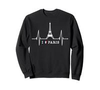 Parigi Skyline Heartbeat Torre Eiffel Francia I Love Paris Felpa
