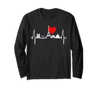 Parigi Skyline Heartbeat Torre Eiffel Francia I Love Paris Maglia a Manica