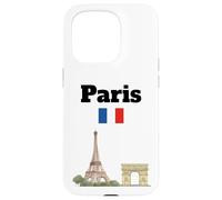 Parigi souvenir Torre Eiffel Arc De Triomphe bandiera francese Custodia per iPhone 15 Pro