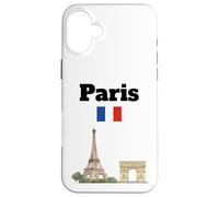 Parigi souvenir Torre Eiffel Arc De Triomphe bandiera francese Custodia per iPhone 16 Plus