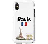 Parigi souvenir Torre Eiffel Arc De Triomphe bandiera francese Custodia per iPhone X/XS