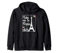 Parigi Take Me To France Vintage Torre Eiffel Souvenir Regalo Felpa con Cappuccio