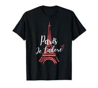 Parigi Ti Amo disegnare con Torre Eiffel ricordi di Parigi Maglietta