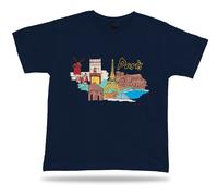 Parigi Torre Eiffel Arc De Trionfo Notre-Dame Disneyland Tuileries Garden Tshirt