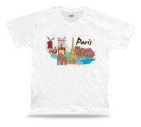 Parigi Torre Eiffel Arc De Trionfo Notre-Dame Disneyland Tuileries Garden Tshirt