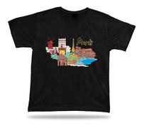 Parigi Torre Eiffel Arc De Trionfo Notre-Dame Disneyland Tuileries Garden Tshirt