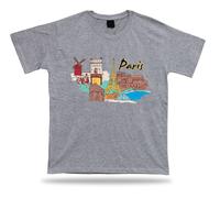 Parigi Torre Eiffel Arc De Trionfo Notre-Dame Disneyland Tuileries Garden Tshirt