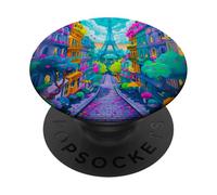 Parigi Torre Eiffel Colorful Street Art Design PopSockets PopGrip Adesivo