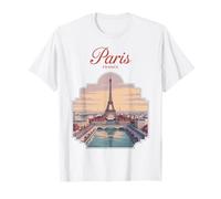 Parigi Torre Eiffel Francia Souvenir Viaggio Poster Arte Maglietta