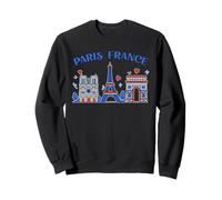 Parigi Torre Eiffel Notre Dame Arc De Triomphe Art Souvenir Felpa