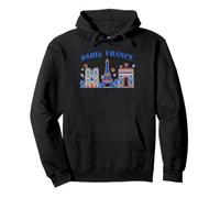 Parigi Torre Eiffel Notre Dame Arc De Triomphe Art Souvenir Felpa con Cappuccio