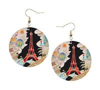 Parigi Torre Eiffel Orecchini in pelle alla moda per le donne ciondola 1 paio di orecchini piercing leggeri stampati gioielli regali per donne ragazze