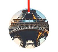 Parigi Torre Eiffel Stampa Immagine Natale Rotondo Vetro Pendente,Feste di Pasqua Feste,Incontri di Famiglia Azi