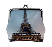 Parigi Torre Eiffel Stampato Microfibra PU Portafoglio Kiss Lock Mini Pouch per Rossetto Key Change Organization