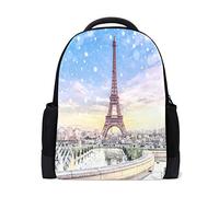 Parigi Torre Eiffel Viaggio Laptop Zaino Scuola Libro Borsa Europea Pittura a Olio Francia Causale Daypack Outdoor Business Escursionismo Zaini Campeggio Borse A Spalla Per Studenti Donne Uomini