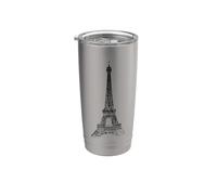 Parigi Torre Eiffel Vintage Skyline Amore Francia Love Paris Bicchiere termico in acciaio inox doppia parete