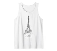 Parigi Torre Eiffel Vintage Skyline Amore Francia Love Paris Canotta
