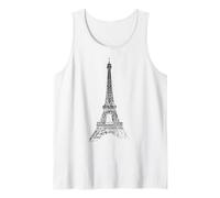 Parigi Torre Eiffel Vintage Skyline Amore Francia Love Paris Canotta